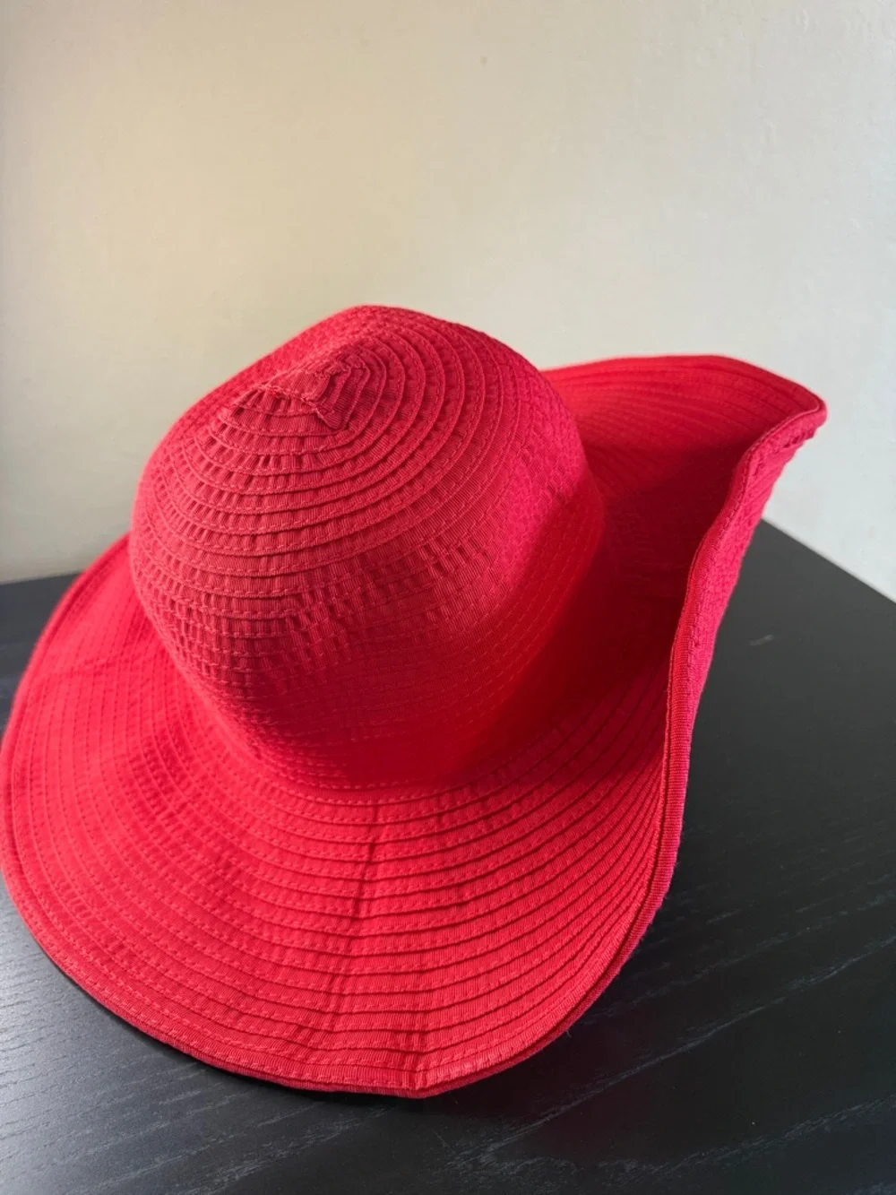 Women’s Packable Red Wide Brim Sun Hat One Size